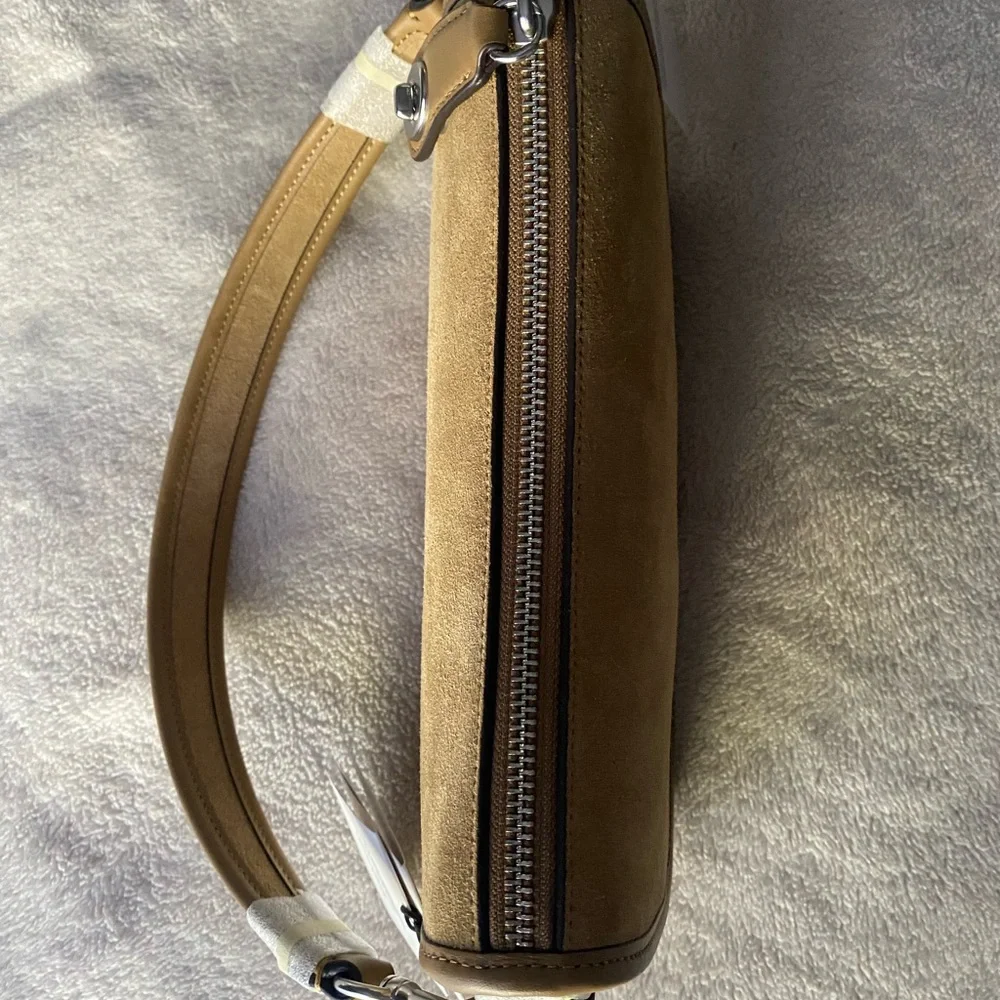 NWOT Coach Swinger Suede Shoulder Bag in color Peanut - Picture 7 of 13